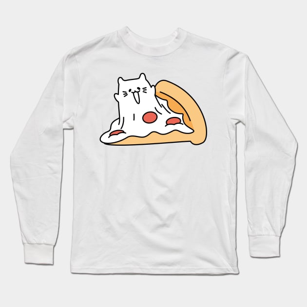 Meowzzarella Pizza The Mozzarella Cheese Cat Long Sleeve T-Shirt by Attapet Original